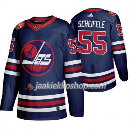 Miehille NHL Winnipeg Jets Pelipaita Mark Scheifele 55 Adidas 2019 Heritage Classic Navy Authentic